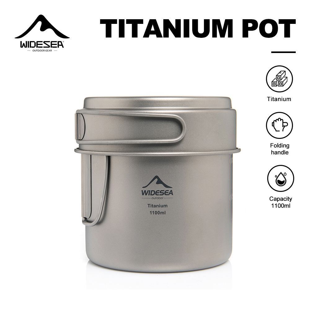 Camping Cooking Oil Container - Widesea Ultralight Titanium Camping Pot 1100ml