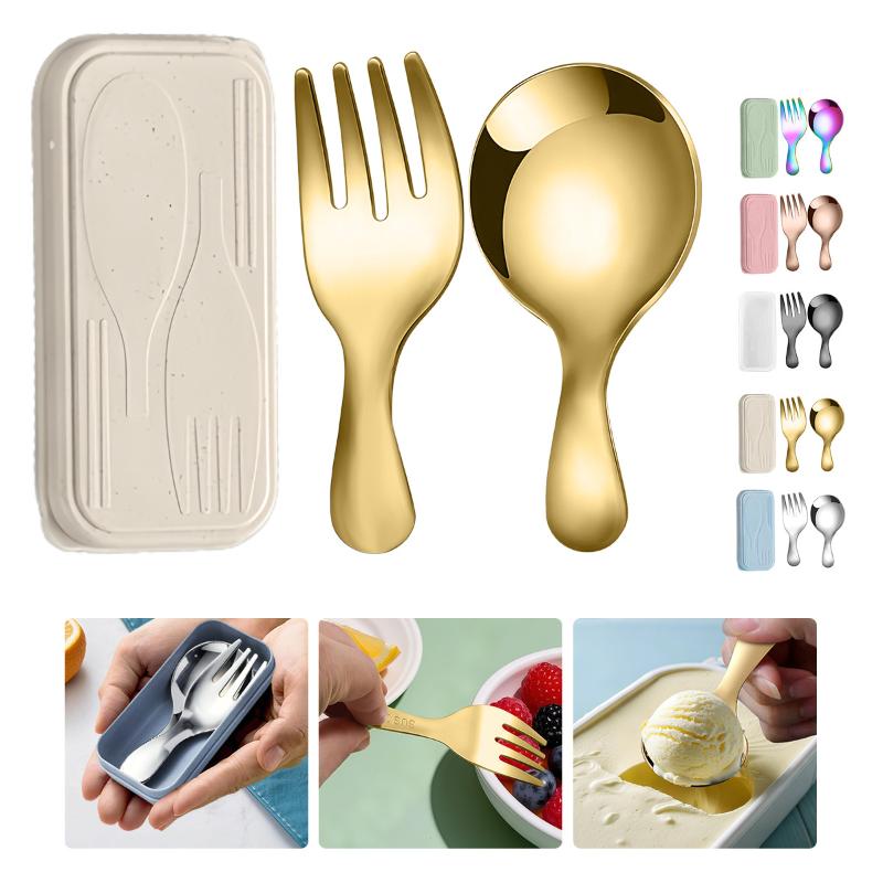 Camping Cooking - Stainless Steel Tableware Set Spoon Fork