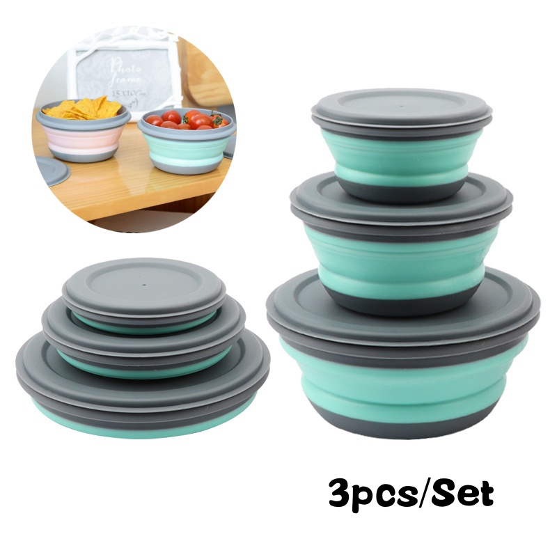 Camping Cooking Oil Container - Portable Folding Lunch Box Bowl Sets