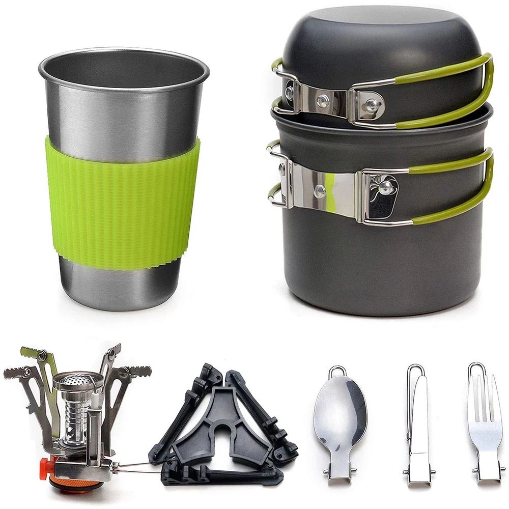 Camping Cooking Device - Camping Cookware Kit with Stove Outdoor