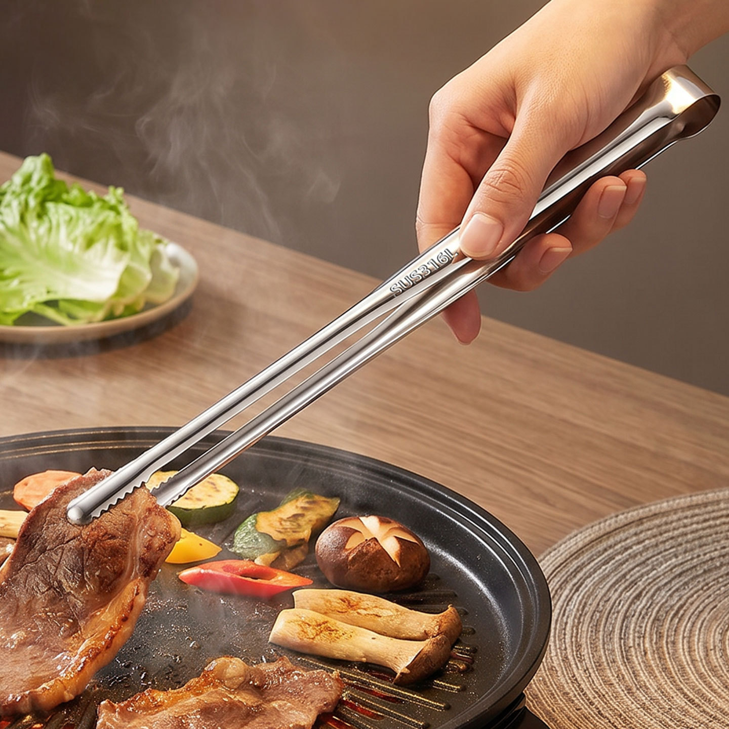 Grill Tongs Meat Culinary Nipp - Camping Cooking Device ulasan dan harga