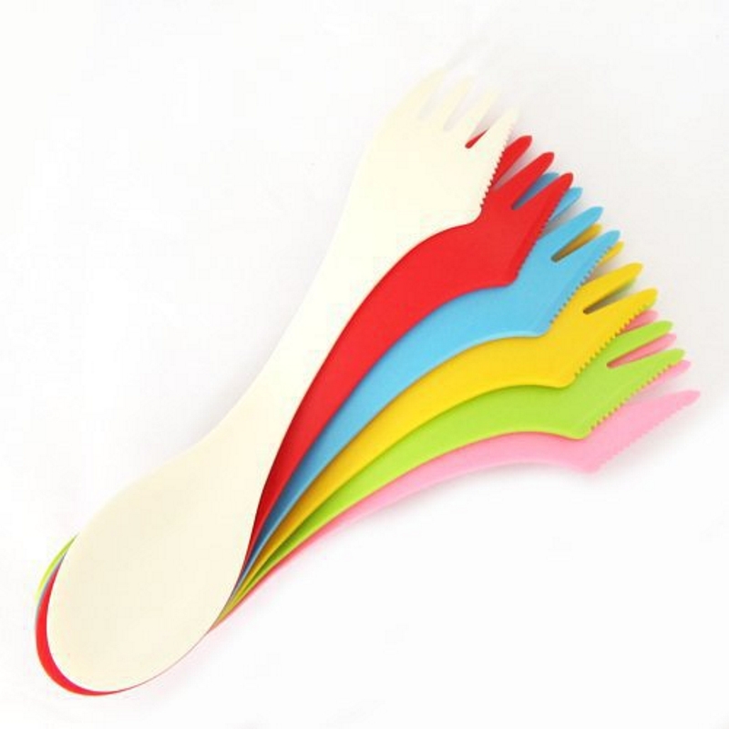 6PCS 3-in-1 Camp Utensils Set  - Camp Spork Set ulasan dan harga