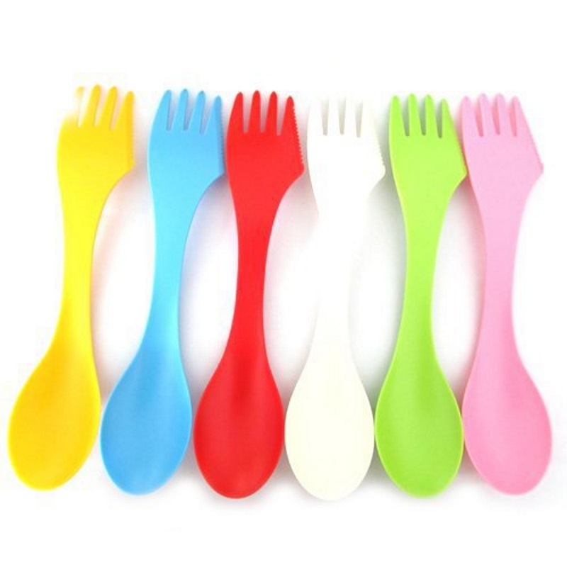 6PCS 3-in-1 Camp Utensils Set  - Camp Spork Set ulasan dan harga