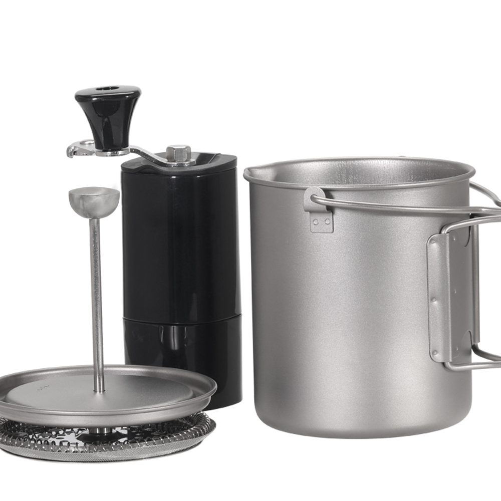 Lixada 750ml Titanium Coffee C - Camping Cooking Pot Stainless Steel ulasan dan harga