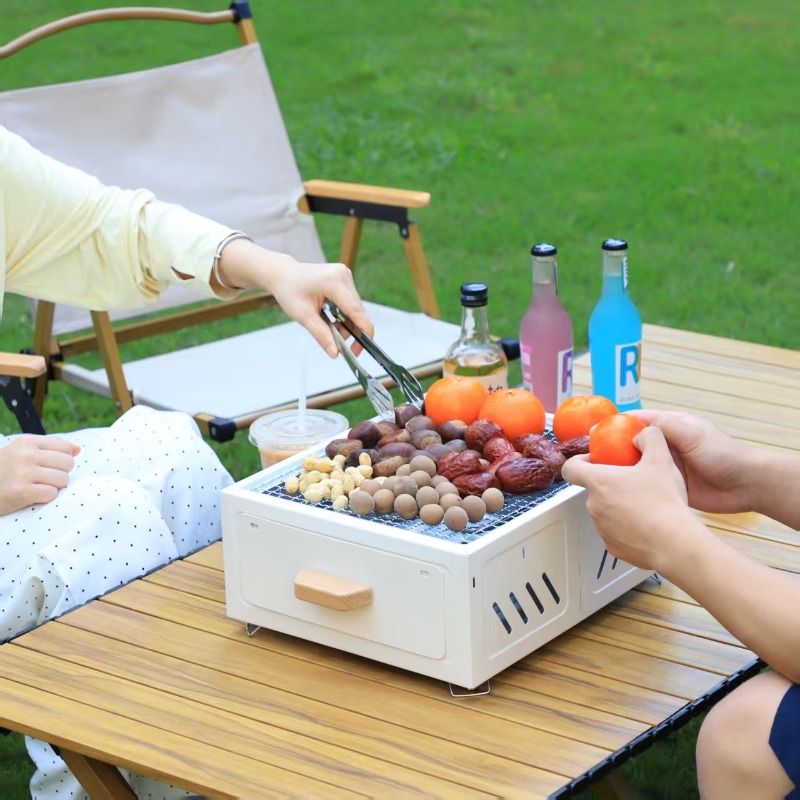 Portable Charcoal BBQ Grill Sq - Camping Cooking ulasan dan harga