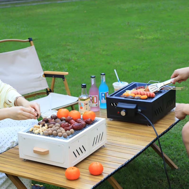 Portable Charcoal BBQ Grill Sq - Camping Cooking ulasan dan harga
