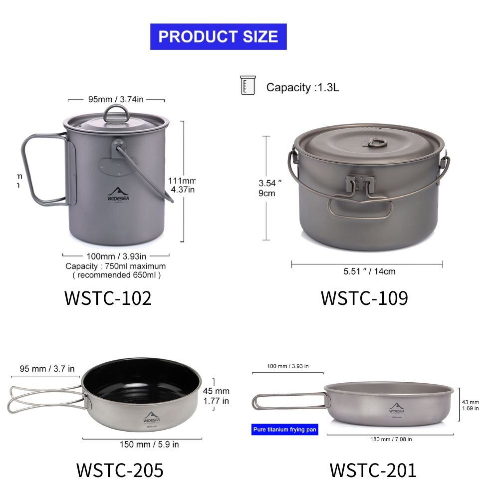 Widesea Camping Tableware Tita - Camping Cooking Pot Stainless Steel ulasan dan harga
