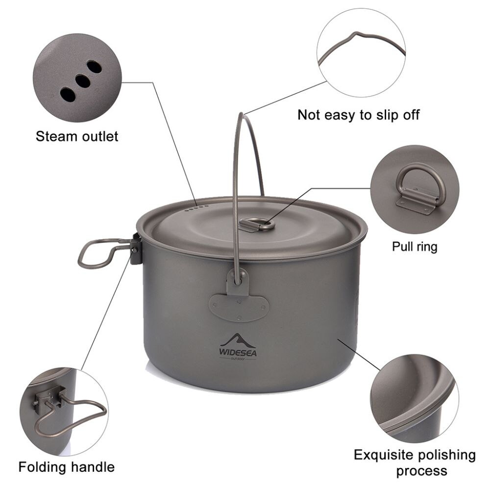 Widesea Camping Tableware Tita - Camping Cooking Pot Stainless Steel ulasan dan harga