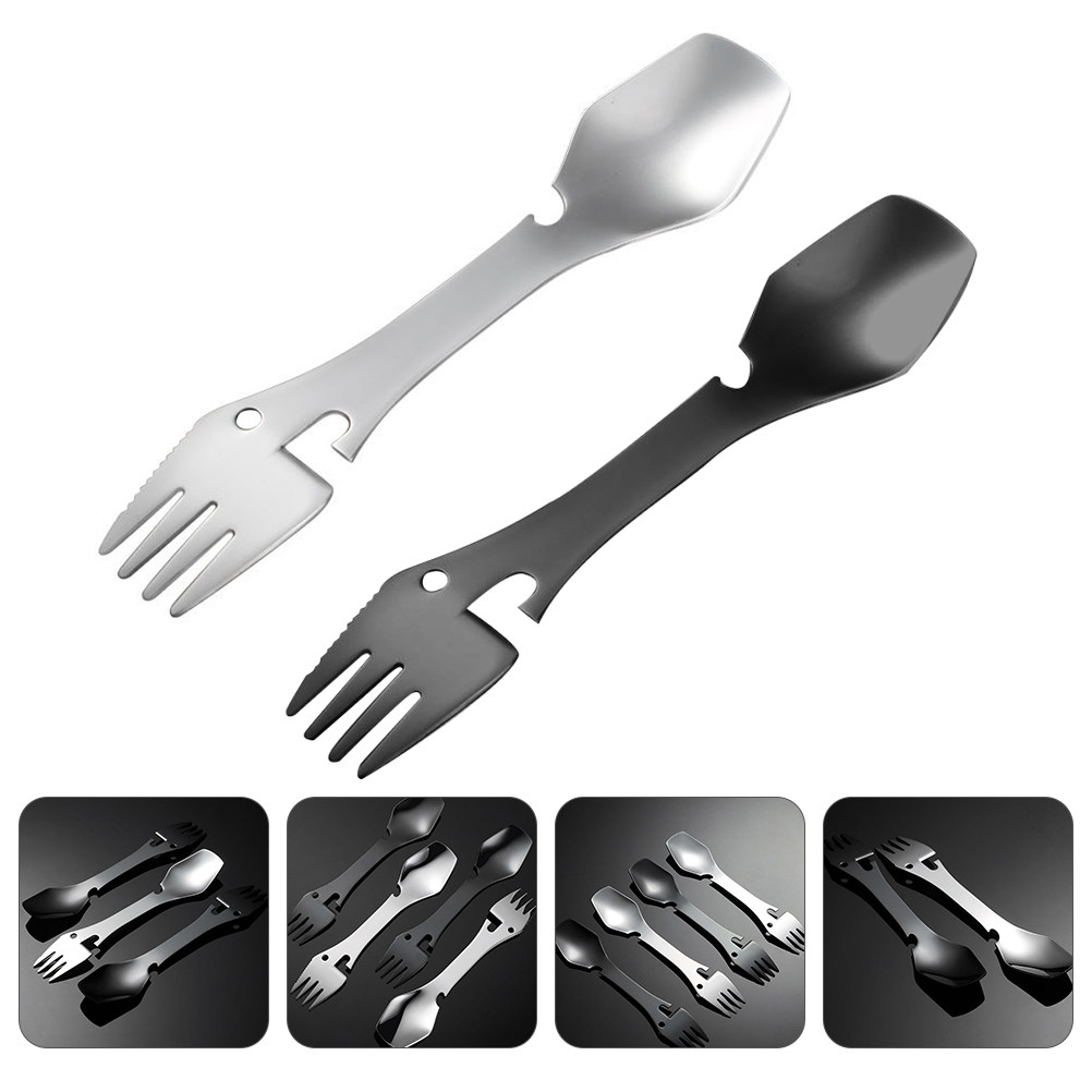 2Pcs Rustproof Stainless Steel - Camp Spork Set ulasan dan harga