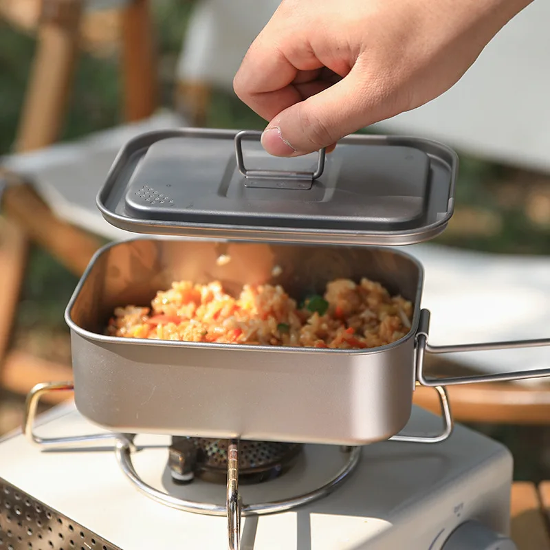 Camping Titanium Lunch Box 800 - Camping Cooking Noodles ulasan dan harga