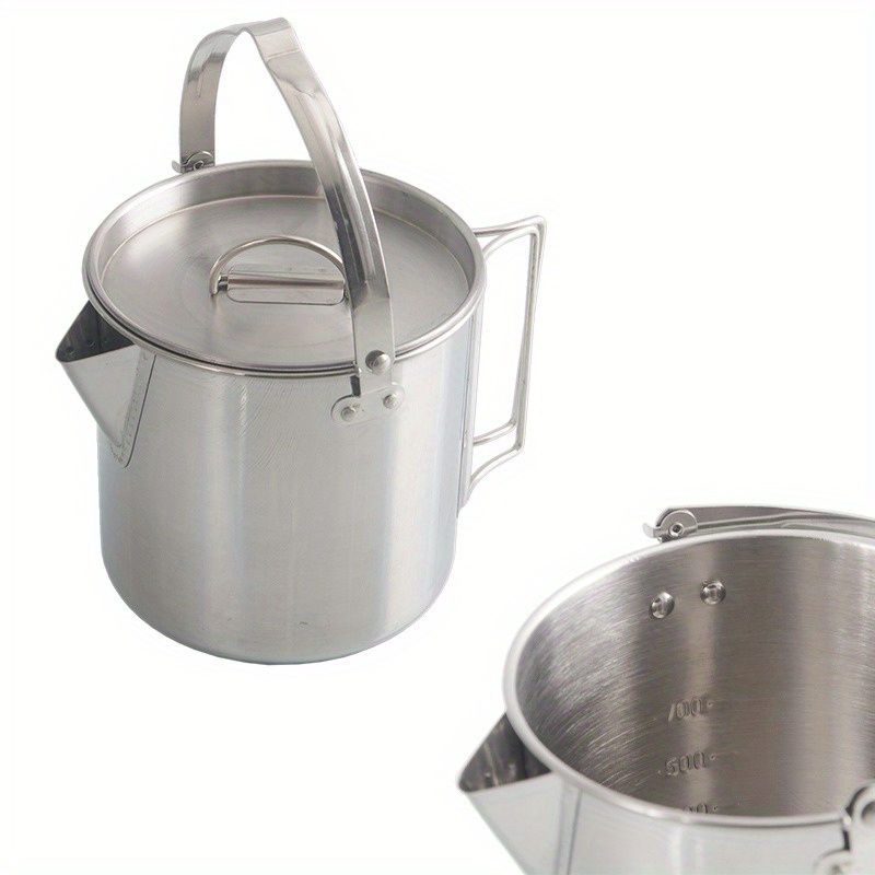 1PC Compact and Portable 1.2L  - Camping Cooking Pot Stainless Steel ulasan dan harga