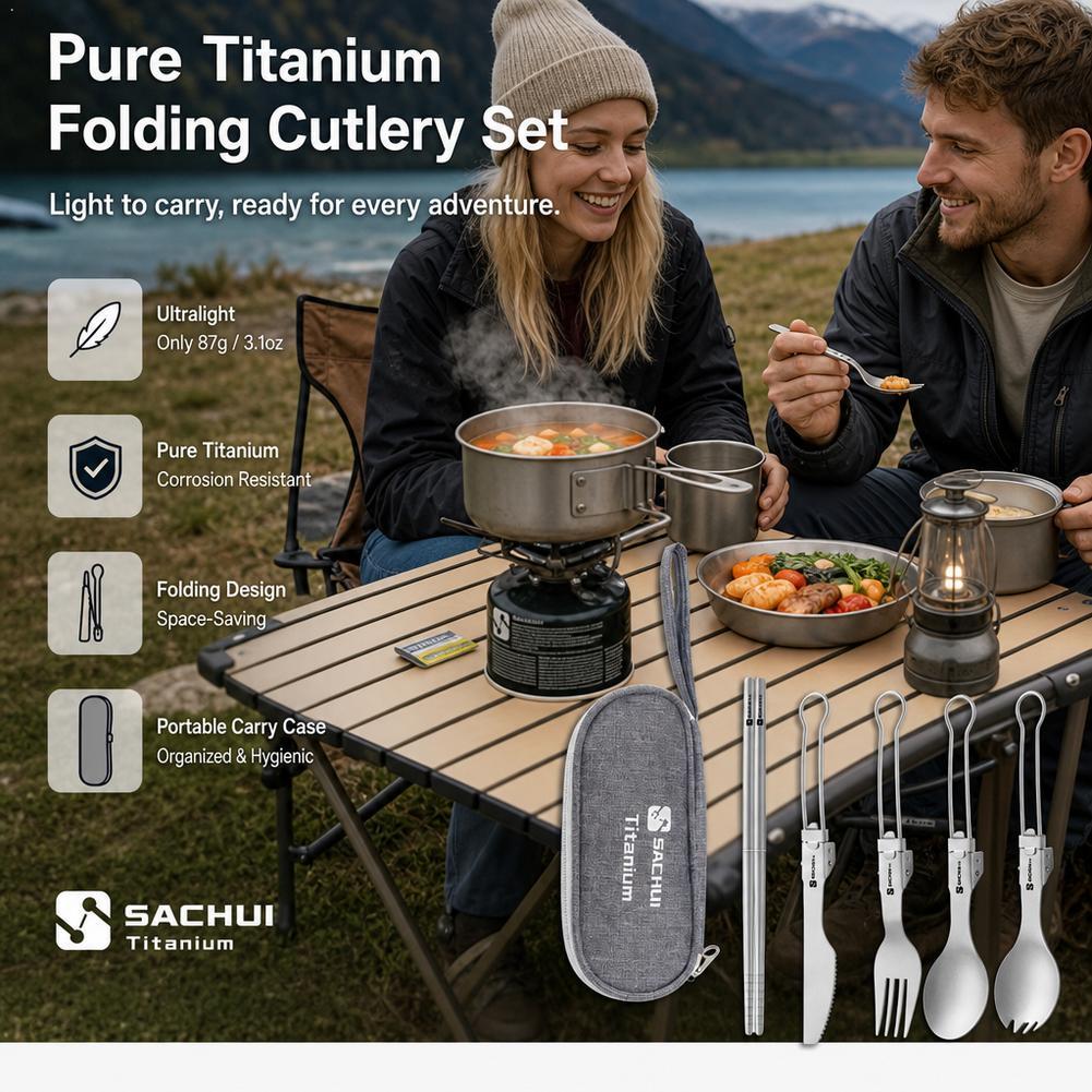 Titanium Camping Spork Cutlery - Camp Spork Set ulasan dan harga