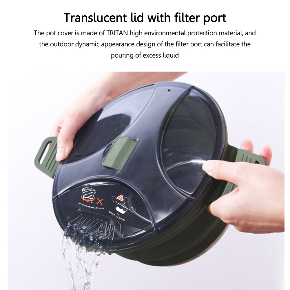 2.5L Silicone Folding Kettle C - Camping Cooking Pot Stainless Steel ulasan dan harga