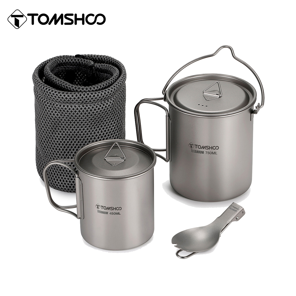 Tomshoo 3 PCS Titanium Cookwar - Camp Spork Set ulasan dan harga