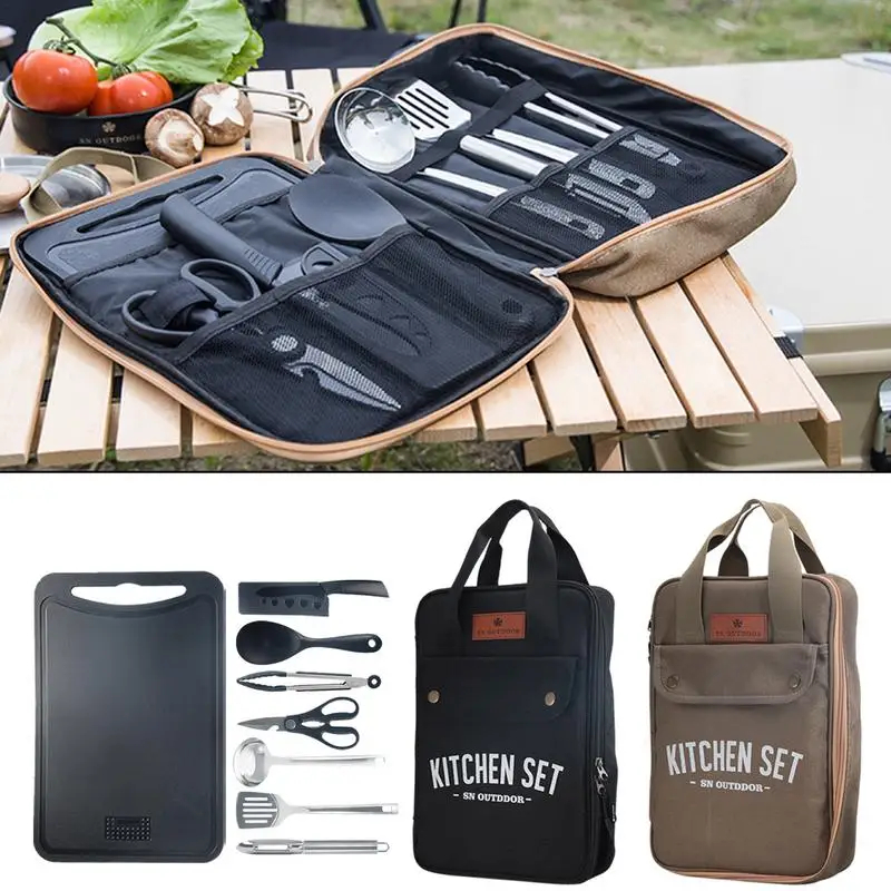 8pcs Camping Kitchen Cookware  - Camping Cooking Device ulasan dan harga