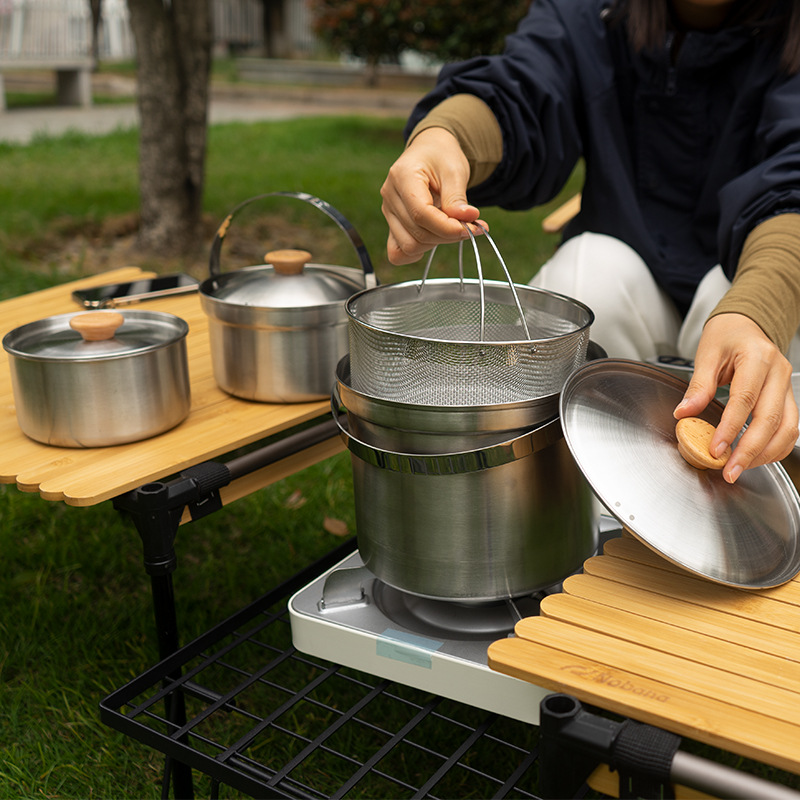 NOBANA Newest Outdoor Stainles - Camping Cooking Pot Stainless Steel ulasan dan harga