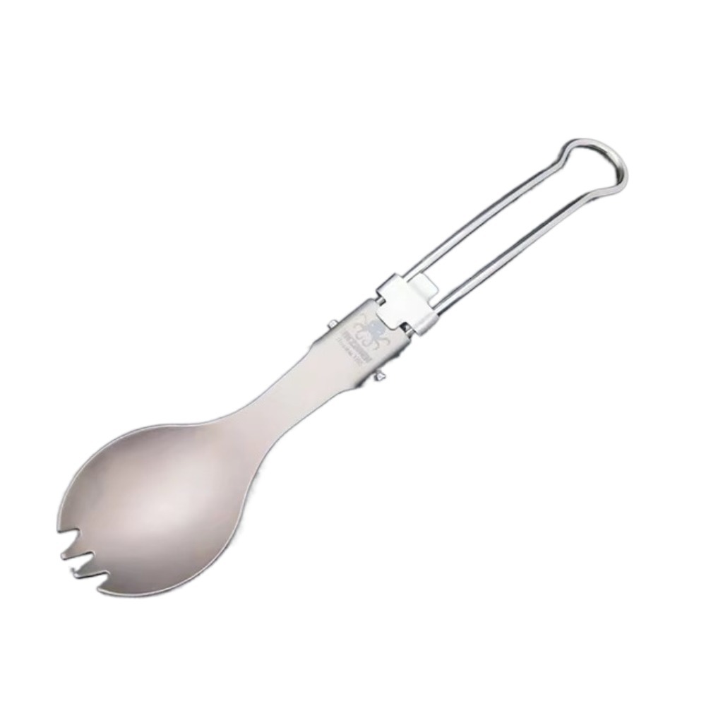 Half Polished Titanium Folding - Camp Spork Set ulasan dan harga