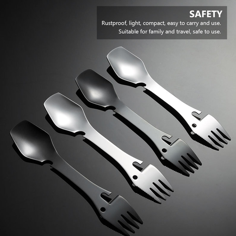2Pcs Multifunctional 5-in-1 St - Camp Spork Set ulasan dan harga