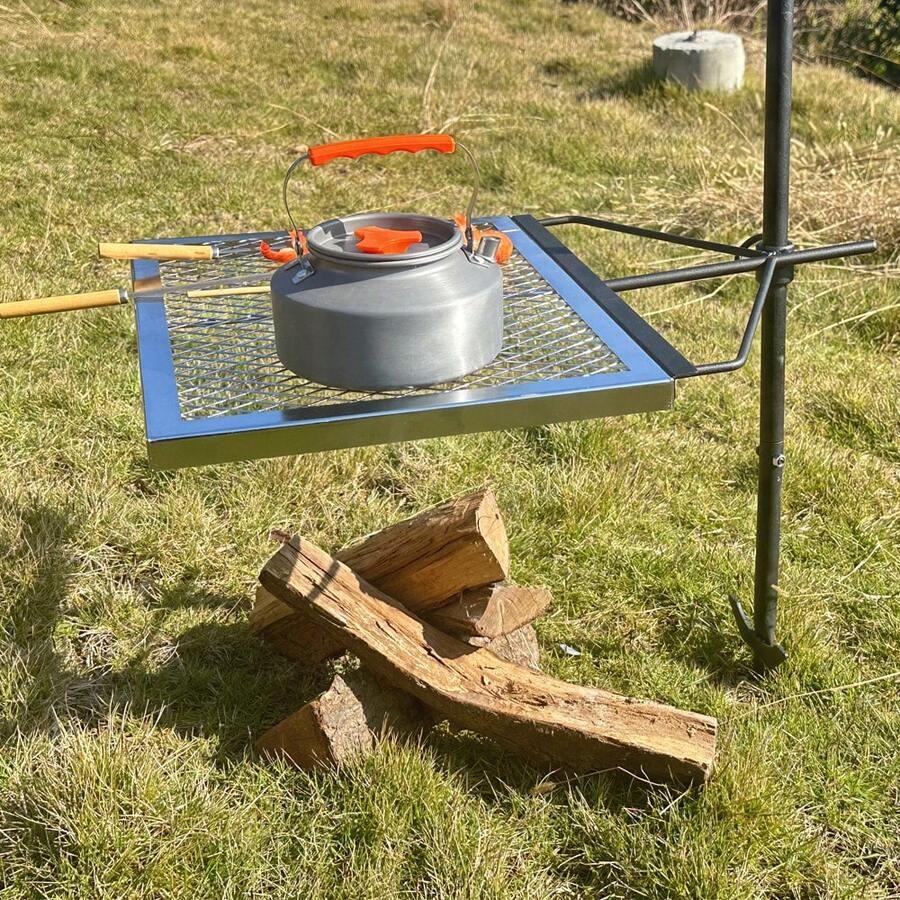 360 ° Adjustable Rotating Camp - Camping Cooking Open Fire ulasan dan harga