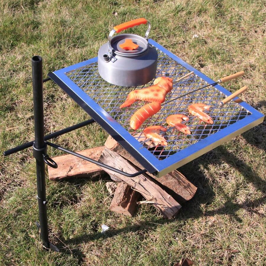 360 ° Adjustable Rotating Camp - Camping Cooking Open Fire ulasan dan harga