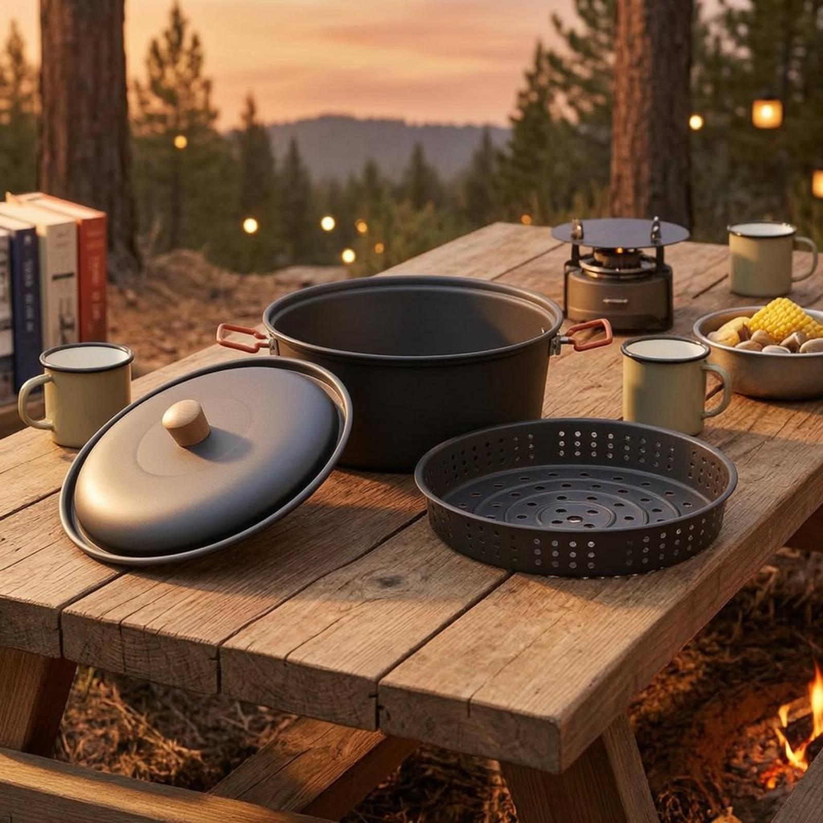 Outdoor Camping Pot Large Capa - Camping Cooking Vessel ulasan dan harga
