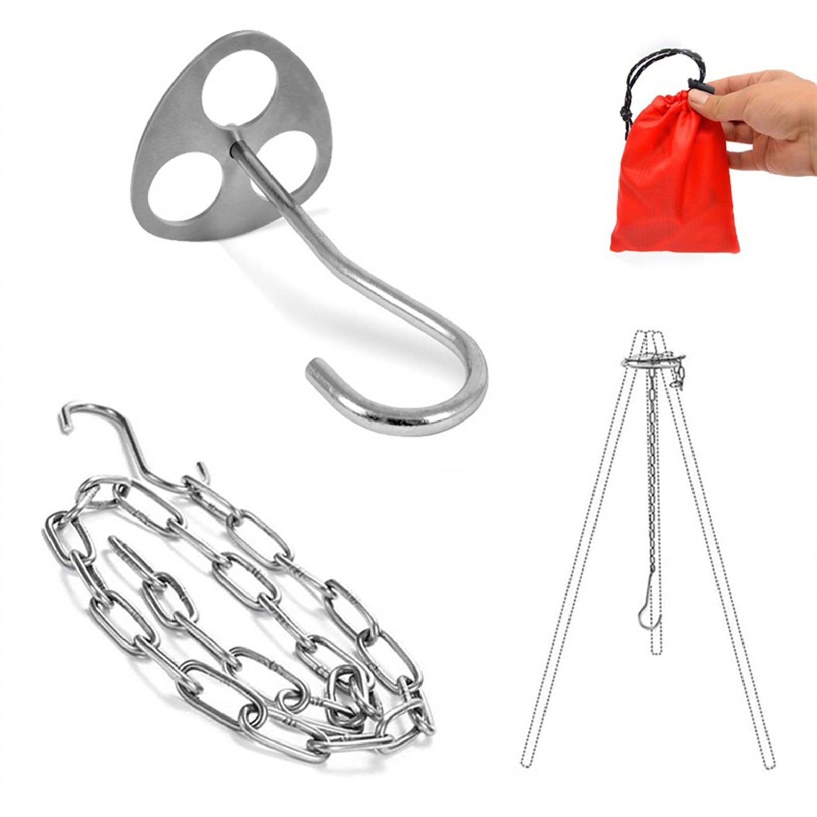 Stainless Steel Camping Tripod - Camping Cooking Pot Stainless Steel ulasan dan harga