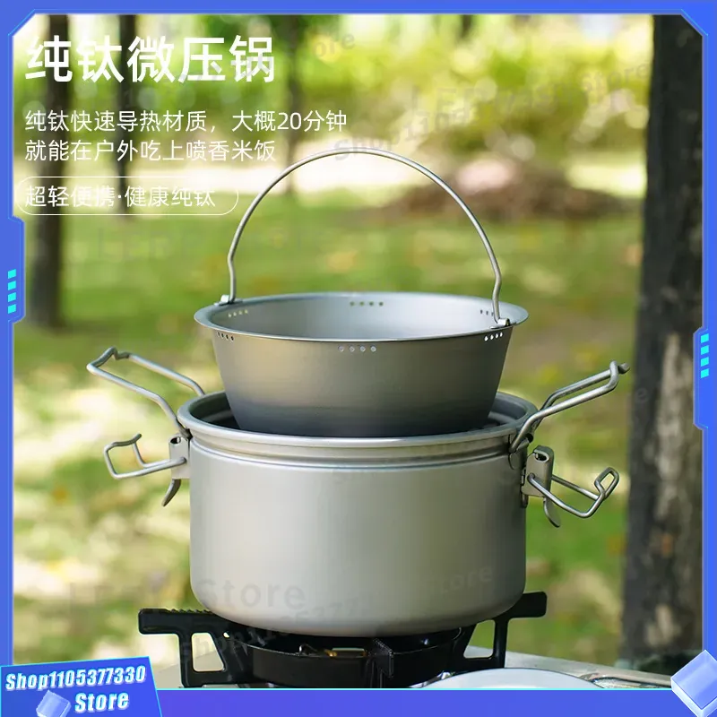 Pure Titanium Camping Pot Ligh - Camping Cooking Vessel ulasan dan harga