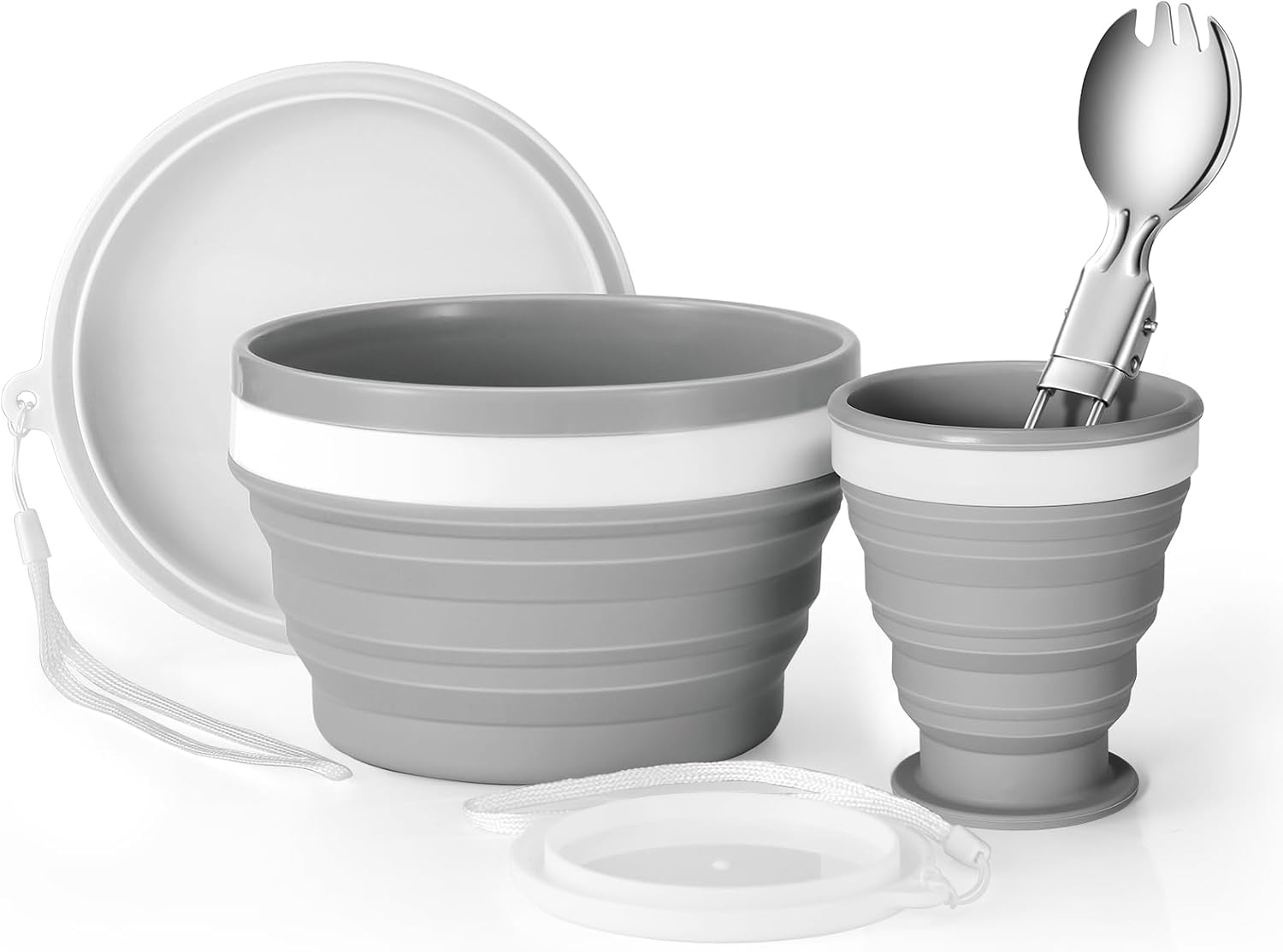Collapsible Silicone Cup and B - Camp Spork Set ulasan dan harga