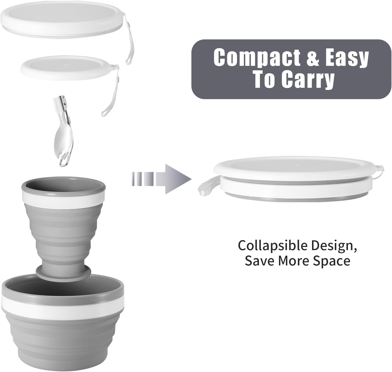 Collapsible Silicone Cup and B - Camp Spork Set ulasan dan harga
