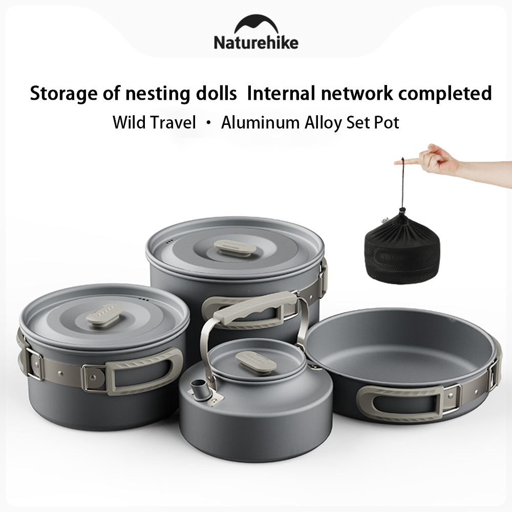 Naturehike Outdoor Pot Set,Cam - Camping Cooking Pot Stainless Steel ulasan dan harga