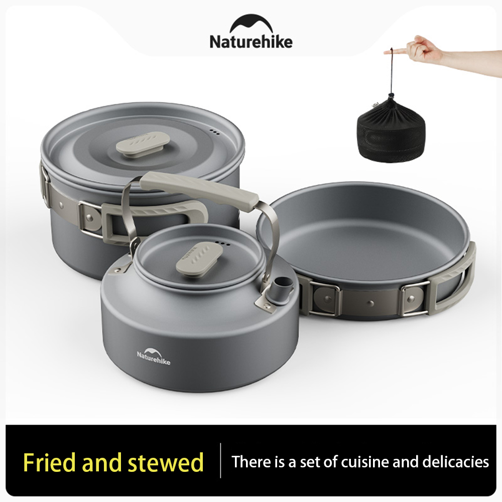 Naturehike Outdoor Pot Set,Cam - Camping Cooking Pot Stainless Steel ulasan dan harga
