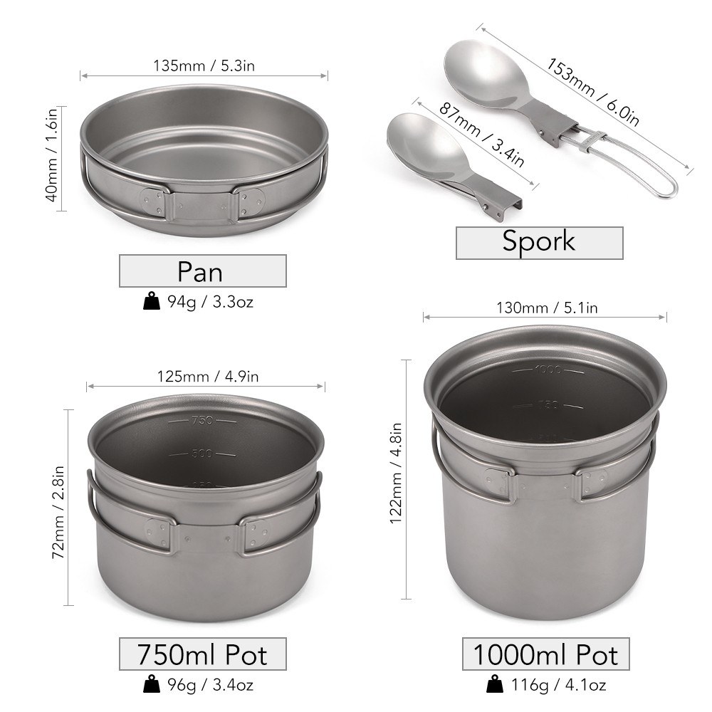 Ultralight 3pcs Titanium Campi - Camp Spork Set ulasan dan harga